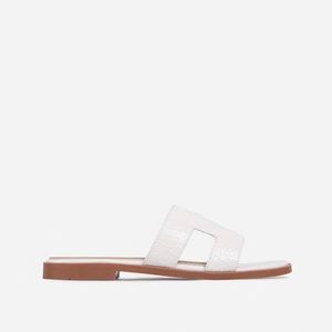 H Caged Sandals White